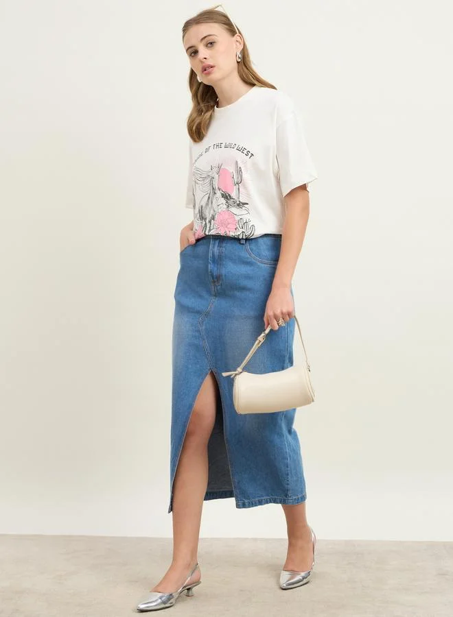 Styli Pride of The West Graphic Print Oversized T-Shirt