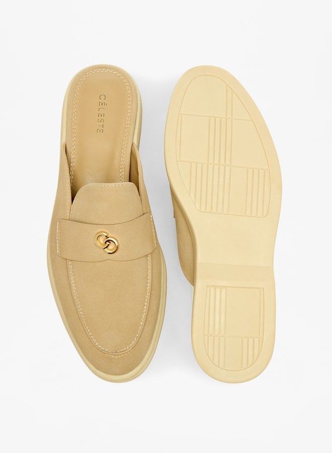 Celeste Women's Slip-On Mules with Metal Accent - Image 4