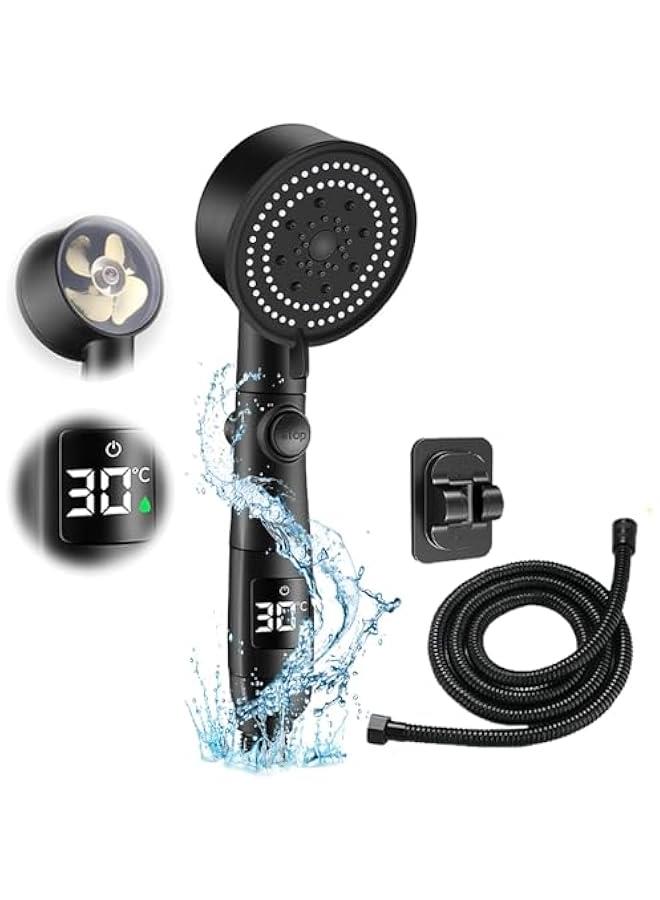 MIXDE Handheld Shower Head,5 Modes High Pressure Handheld Shower Head,With 2 M Hose and Punch free base,Angle adjustable base - Image 1