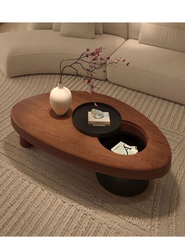 fashionhome Rustic Solid Wood Coffee Table Natural Elegance Durable & Stylish Solid Wood Living Room Coffee Table 100 x 60 x 34 cm - Image 3