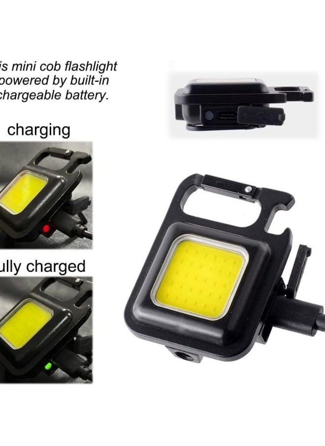 Generic Multifunctional Rechargeable Portable Keychain Light COB Emergency Overhaul Highlight Bottle Opener Mini Camping Work Light-Color:W5128 Keychain Without Bracket  - Image 3