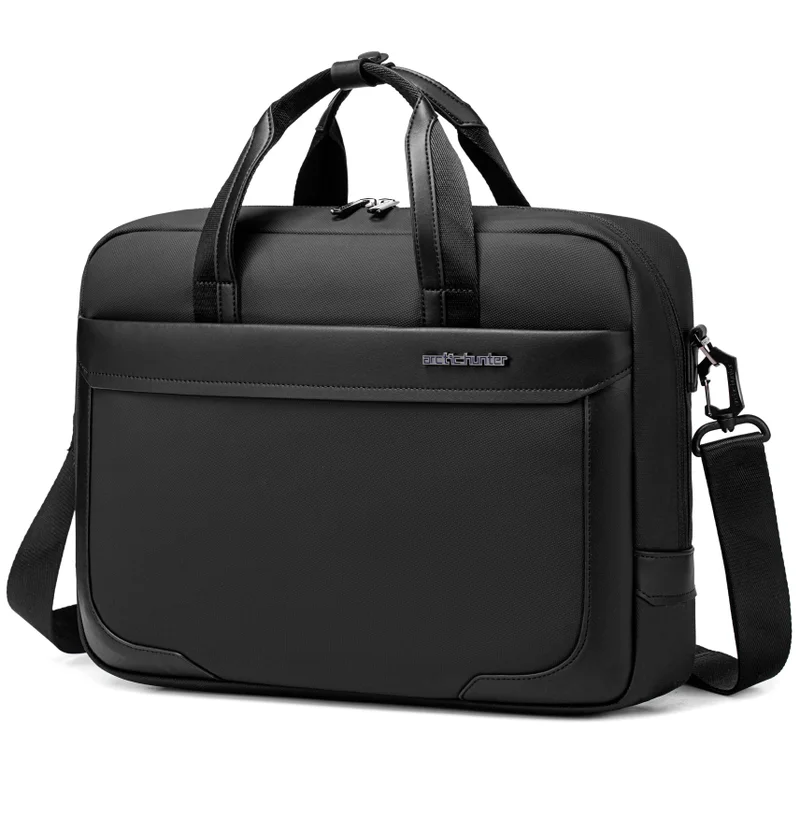 أركتيك هانتر Office Laptop Bag Water Resistant Anti-theft Messenger Bag 15.6 inch with 4 Zipper Pockets and Adjustable shoulder strap for Men and Women, GWB00889, Black
