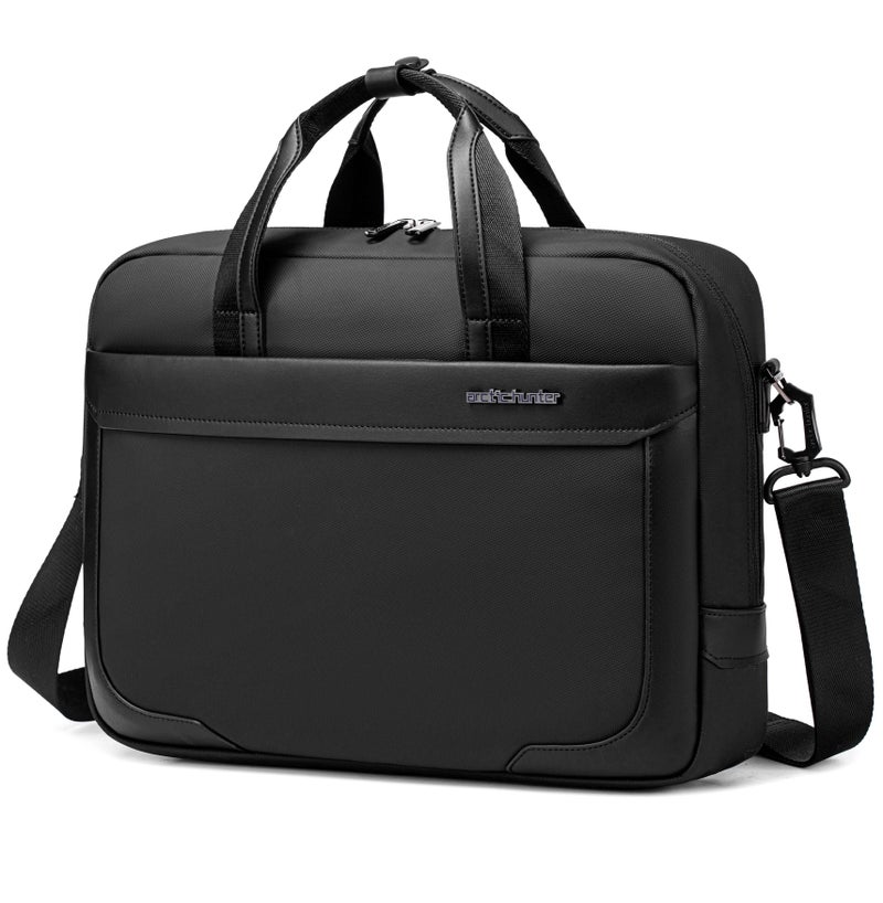 ARCTIC HUNTER Office Laptop Bag Water Resistant Anti-theft Messenger Bag 15.6 inch with 4 Zipper Pockets and Adjustable shoulder strap for Men and Women, GWB00889, Black - Image 1