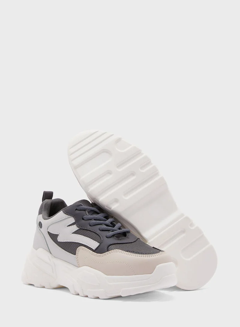 Ginger Mix Material Sneakers