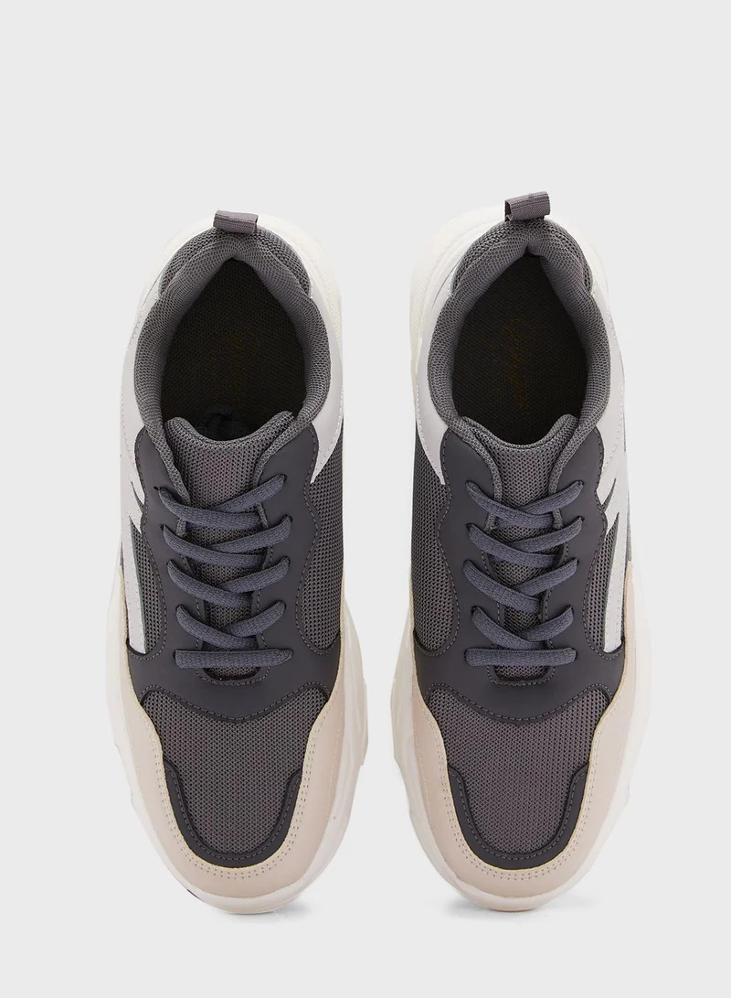Ginger Mix Material Sneakers