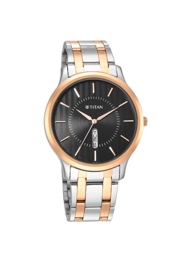 TITAN Men's Analog Round Shape Stainless Steel Wrist Watch - 1825KM02 - 47.3 Mm  - Image 1