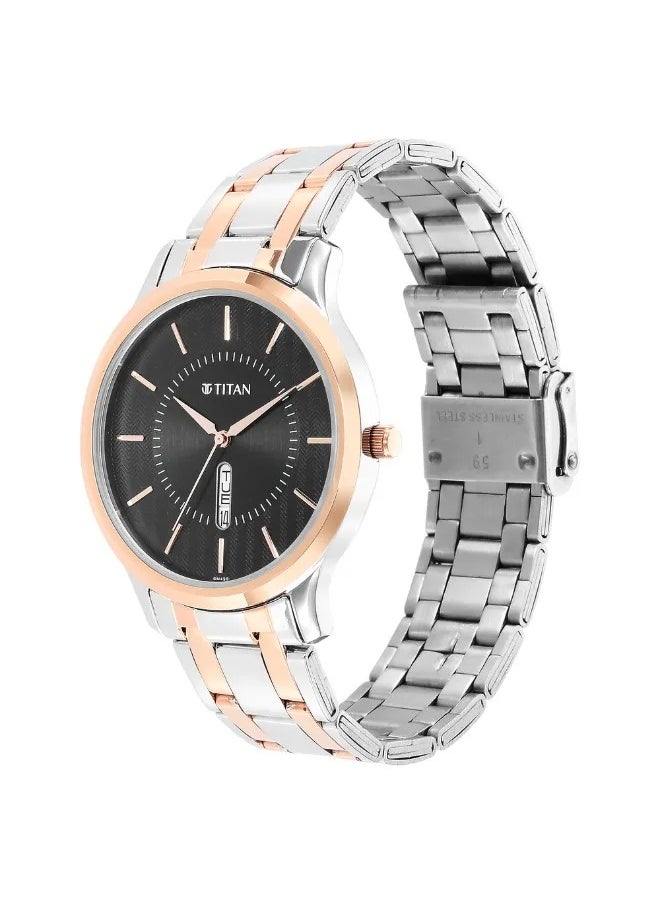 TITAN Men's Analog Round Shape Stainless Steel Wrist Watch - 1825KM02 - 47.3 Mm  - Image 3