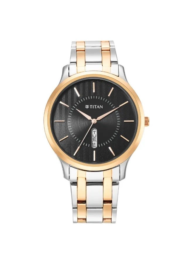 TITAN Men's Analog Round Shape Stainless Steel Wrist Watch - 1825KM02 - 47.3 Mm  - Image 2