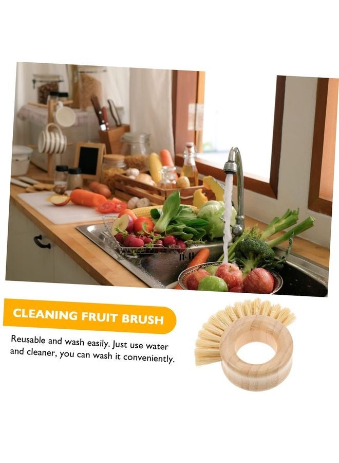 هومستر فرشاة الخيزران الدائرية لتنظيف الخضراوات والفواكه -فرشاة متعددة الاستعمالات للطعام، بما في ذلك البطاطس، والفطر، والخضراوات مع الشعيرات والماعول المعاد تدويرها - Image 4