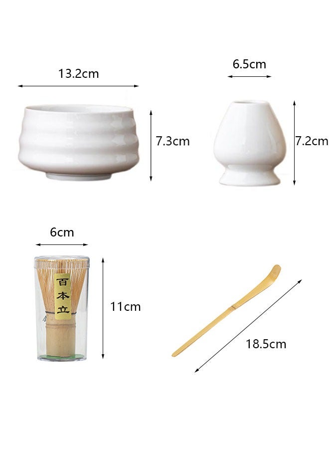 FLYROAD Authentic Matcha Set，Japanese Whisk & Bowl, Ceremony Accessory Kit with Stirrer, Spoon, Cup & Stand - Ceramic Matcha Whisk Holder for Perfect Matcha Green Tea，White - Image 2