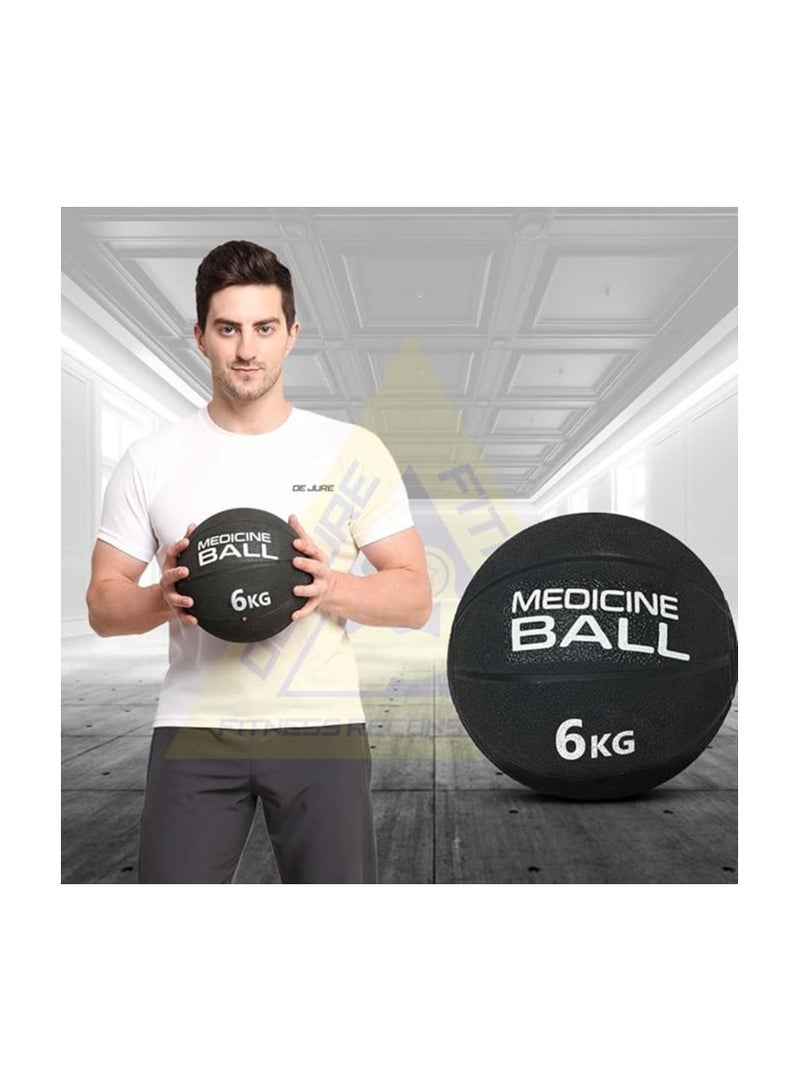 ENDLESS  Endless 6 KG (13.2 LB) Medicine Ball with Dual Handle Grip | Black | Rubber | For Core Strength Exercise, Fitness, Cardio, Home Workouts and Gym | For Men and Women - Image 2