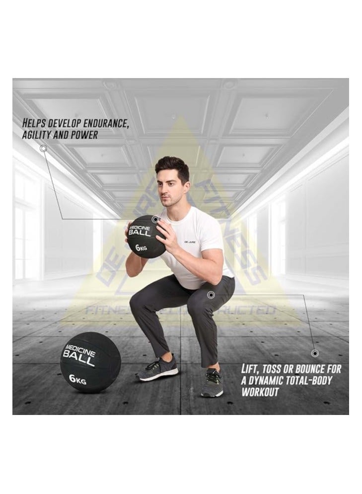 ENDLESS  Endless 6 KG (13.2 LB) Medicine Ball with Dual Handle Grip | Black | Rubber | For Core Strength Exercise, Fitness, Cardio, Home Workouts and Gym | For Men and Women - Image 4