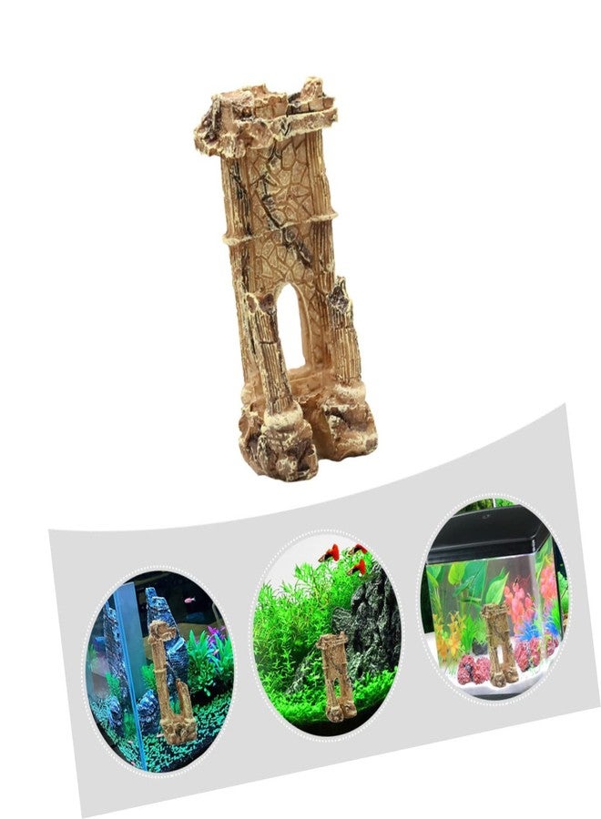 Yardenfun Fish Tank Resin Roman Column Lifelike Aquarium Decoration Durable Landscaping Prop Easy Care Ornament for Fish Tank Stable Base Design for Secure Placement - Image 3