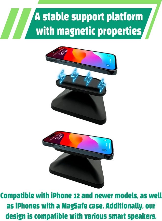 Sintron Adjustable Magnetic Stand Mount for Shᴏw 8 3rd gen, Smart Display Stand Holder with 360 Degree Rotation, Swivel & Tilt Function, Anti-Slip Base - Black Compatible with iPhone 12 & newer models - Image 5