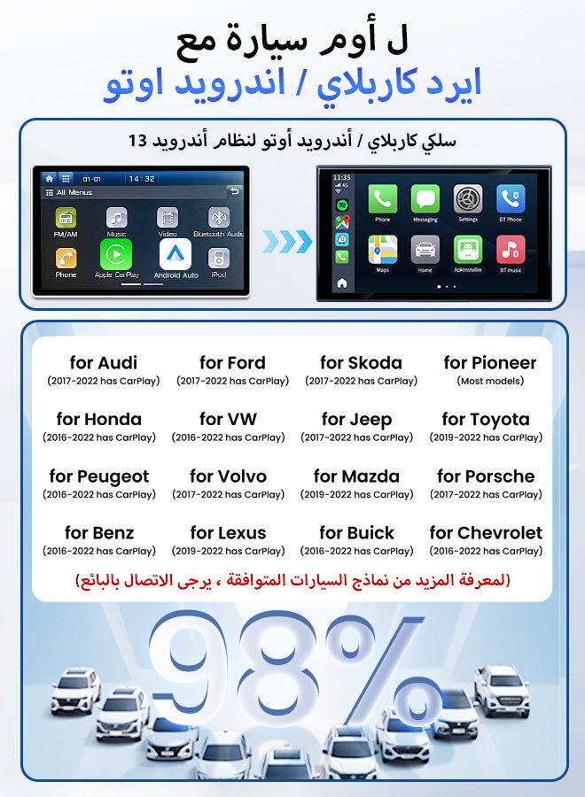 كار لينكيت صندوق كارلينكيت تي بوكس USB سيريز بنظام أندرويد 13 وكار بلاي HDMI مع معالج كوالكوم SDM660، ذاكرة وصول عشوائي 8 جيجابايت، ذاكرة تخزين 128 جيجابايت، كار بلاي وأندرويد أوتو لاسلكي، يدعم نتفليكس ويوتيوب - Image 3