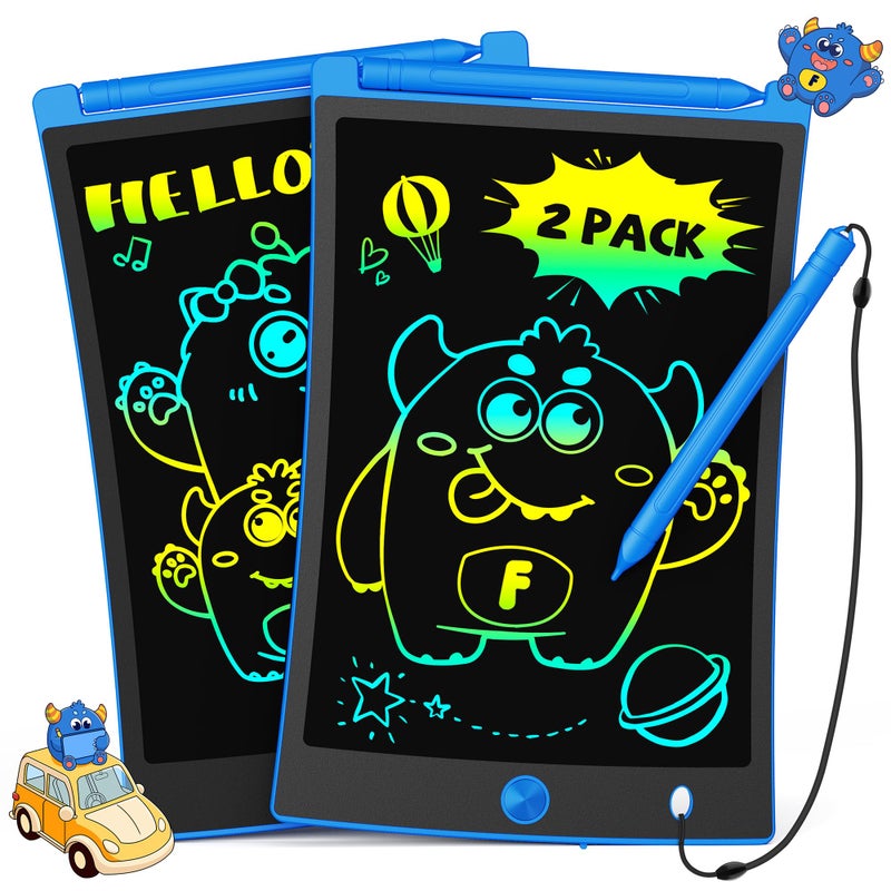 TEKFUN 2 Pack LCD Writing Tablet with Stylus, 8.5in Erasable Doodle Board Mess Free Drawing Pad for Kids, Car Trip Educational Toys Birthday Christmas Gift for 3 4 5 6 7 Girls Boys (2*Blue) - Image 1