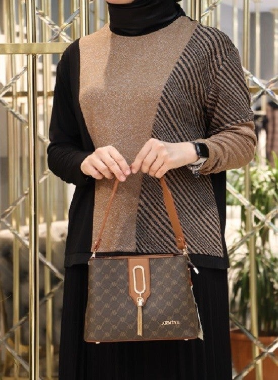 Armine Women's Brown Hand and Shoulder Bag New Season 361 - Image 1