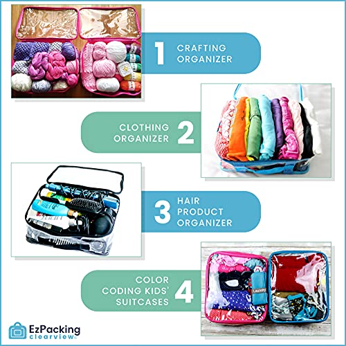 EzPacking Medium Clear Travel Packing Cube/See-Through Clothes Organizer for Carry on & Checked Suitcase, RV or Camping/Transparent Storage Cell/Doll Storage/Game Day Stadium Approved (Gray) - Image 5