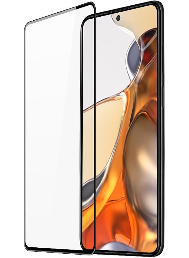 erorex 9D Tempered Glass Screen Protector, Designed For Xiaomi 11T 11T Pro, Medium Alumina Glass Film Full Glue Hd Clear Phone Screen Protector Black (1 Pack) - Image 1