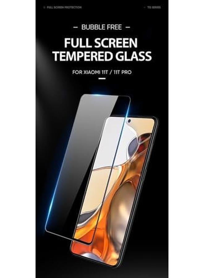 erorex 9D Tempered Glass Screen Protector, Designed For Xiaomi 11T 11T Pro, Medium Alumina Glass Film Full Glue Hd Clear Phone Screen Protector Black (1 Pack) - Image 2