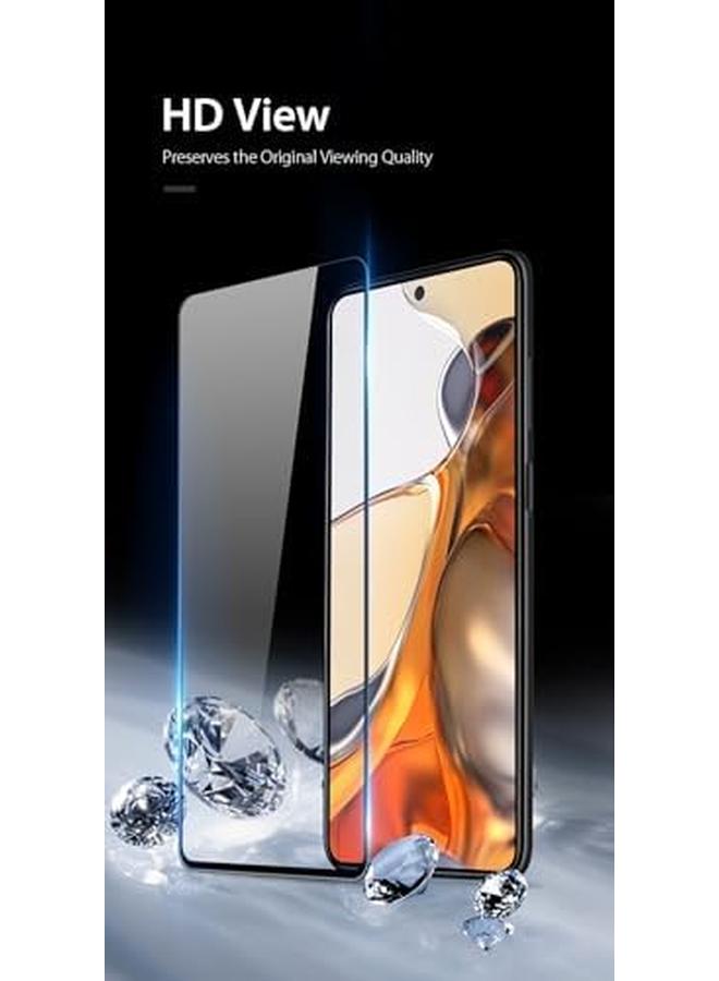 erorex 9D Tempered Glass Screen Protector, Designed For Xiaomi 11T 11T Pro, Medium Alumina Glass Film Full Glue Hd Clear Phone Screen Protector Black (1 Pack) - Image 3