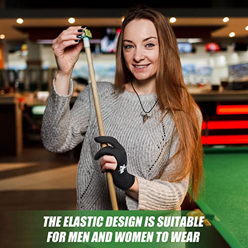 Giegxin 20 Pcs Billiard Pool Gloves Three Fingers Billiard Shooters Gloves Left and Right Hand Universal Cue Sports Accessories for Women Men(Black) - Image 5