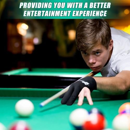 Giegxin 20 Pcs Billiard Pool Gloves Three Fingers Billiard Shooters Gloves Left and Right Hand Universal Cue Sports Accessories for Women Men(Black) - Image 4
