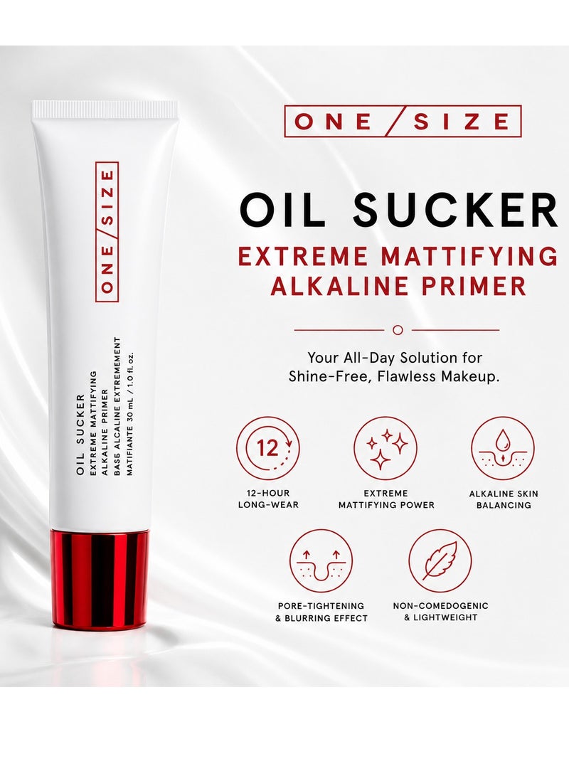 وان سايز O / S - Oil Sucker Extreme Mattifying Alkaline Primer - التحكم في اللمعان ، طويل الأمد ، ضبابية المسام وخفيفة الوزن - الحجم: (1.0 أوقية / 30 مل) - Image 2