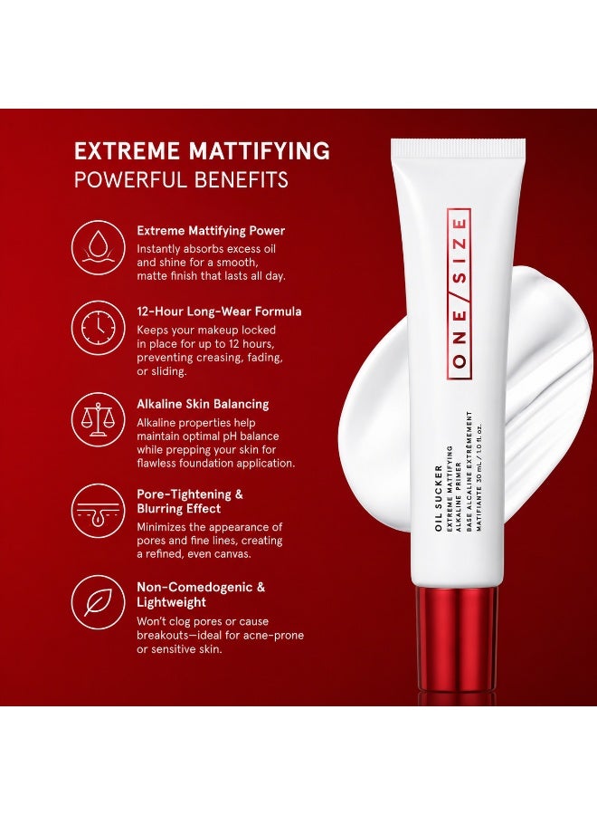 وان سايز O / S - Oil Sucker Extreme Mattifying Alkaline Primer - التحكم في اللمعان ، طويل الأمد ، ضبابية المسام وخفيفة الوزن - الحجم: (1.0 أوقية / 30 مل) - Image 3