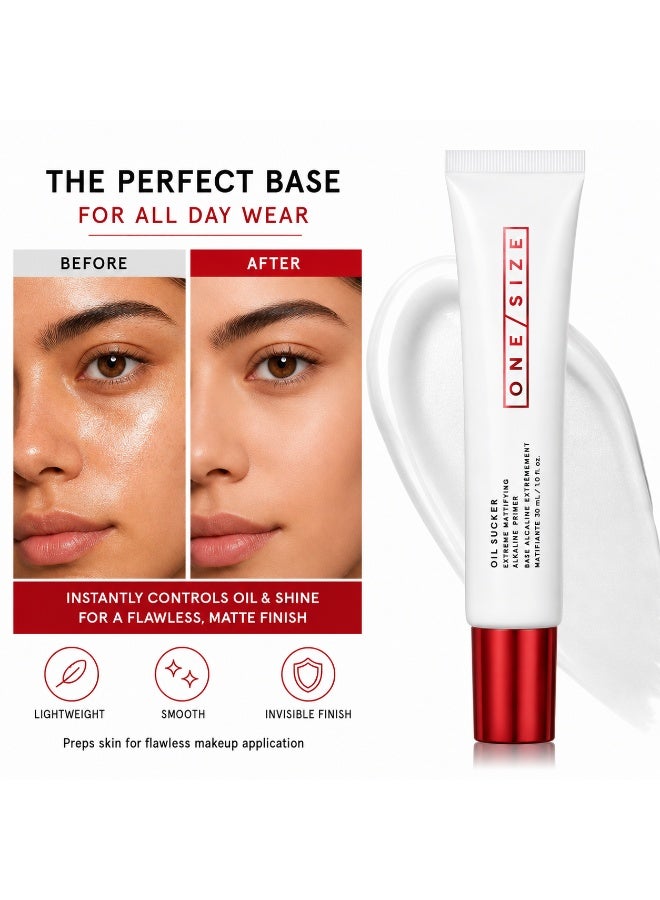 وان سايز O / S - Oil Sucker Extreme Mattifying Alkaline Primer - التحكم في اللمعان ، طويل الأمد ، ضبابية المسام وخفيفة الوزن - الحجم: (1.0 أوقية / 30 مل) - Image 4