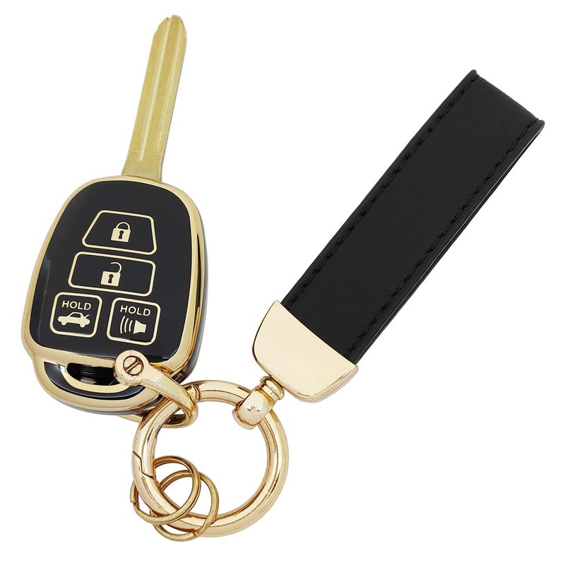vurbemes 360 Degree Soft TPU Protector Key Fob Cover Case Compatible with Toyota Corolla 2014 2015 2016 2017 2018 2019 Camry 2014-2017 Tacoma 2016-2018 Keyless Entry Remote Control Key Fob (Black) - Image 1