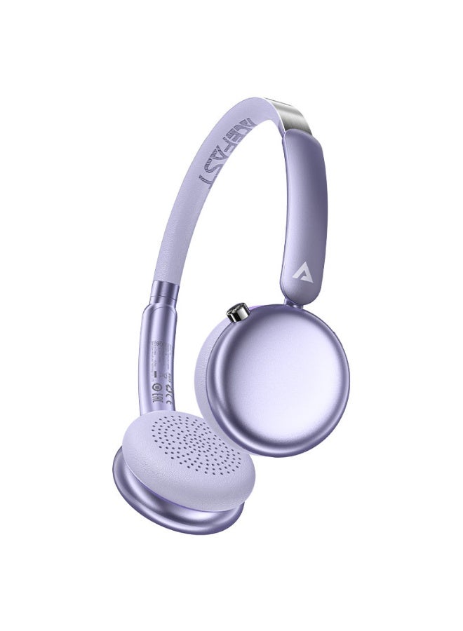 ACEFAST Wireless Over Ear Headphones H8, 60 hours Play Time, Stainless steel adjustable headband, HD microphone, 40mm, HiFi level - Purple - Image 1
