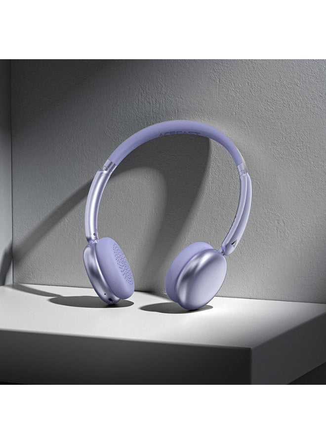 ACEFAST Wireless Over Ear Headphones H8, 60 hours Play Time, Stainless steel adjustable headband, HD microphone, 40mm, HiFi level - Purple - Image 2