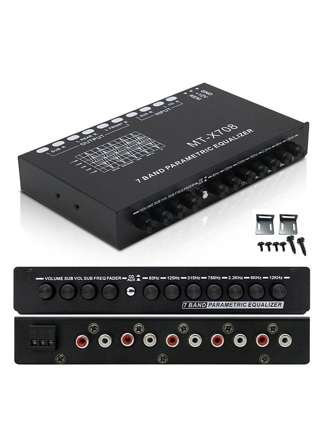 Generic - Professional 7 Band Car Equalizer Multifunctional Car Audio EQ Tuning Crossover Amplifier Parametric Equalizer Car Audio Equalizer - Image 1