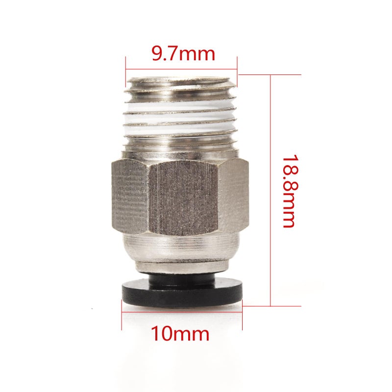 BIQU PC4-M10 Pneumatic Connector Fittings Bowden Tube Coupler Male Straight PTFE Tube Push for E3D-V6 Bowden Extruder Compatible with Ender-3 Ender-3 V2 3D Printers (Pack of 10pcs) - Image 4
