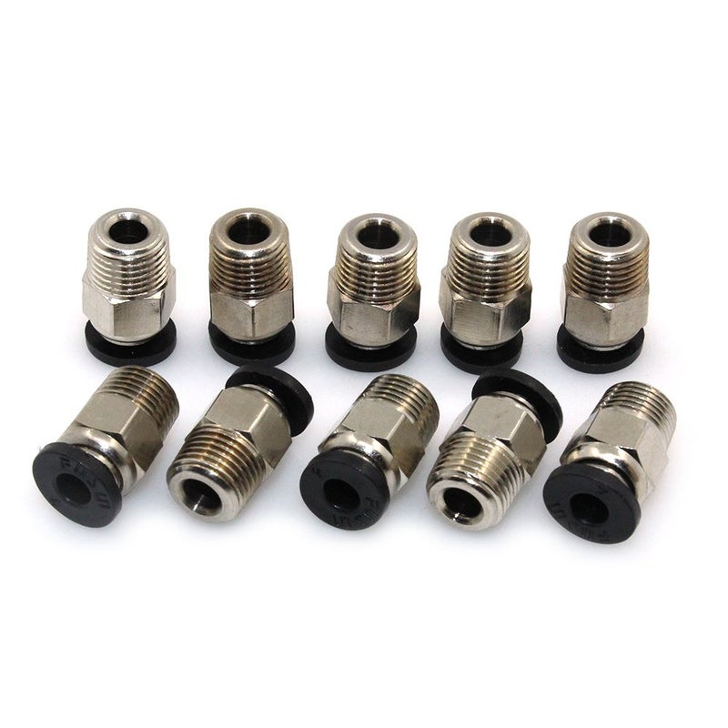 BIQU PC4-M10 Pneumatic Connector Fittings Bowden Tube Coupler Male Straight PTFE Tube Push for E3D-V6 Bowden Extruder Compatible with Ender-3 Ender-3 V2 3D Printers (Pack of 10pcs) - Image 1