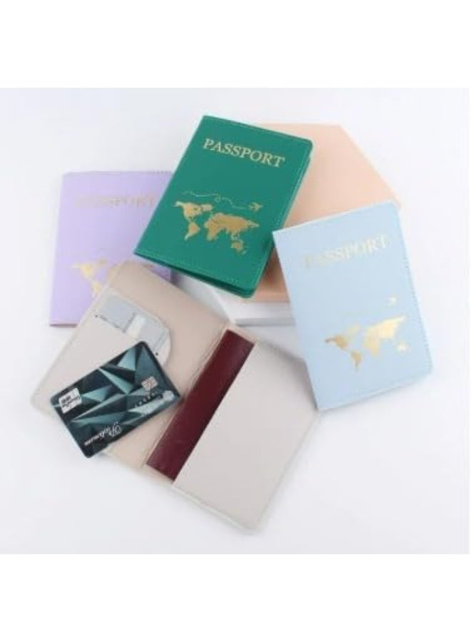 my souq store :Premium PU Leather Passport Holder with Airplane & Map Pattern - Green - Image 5