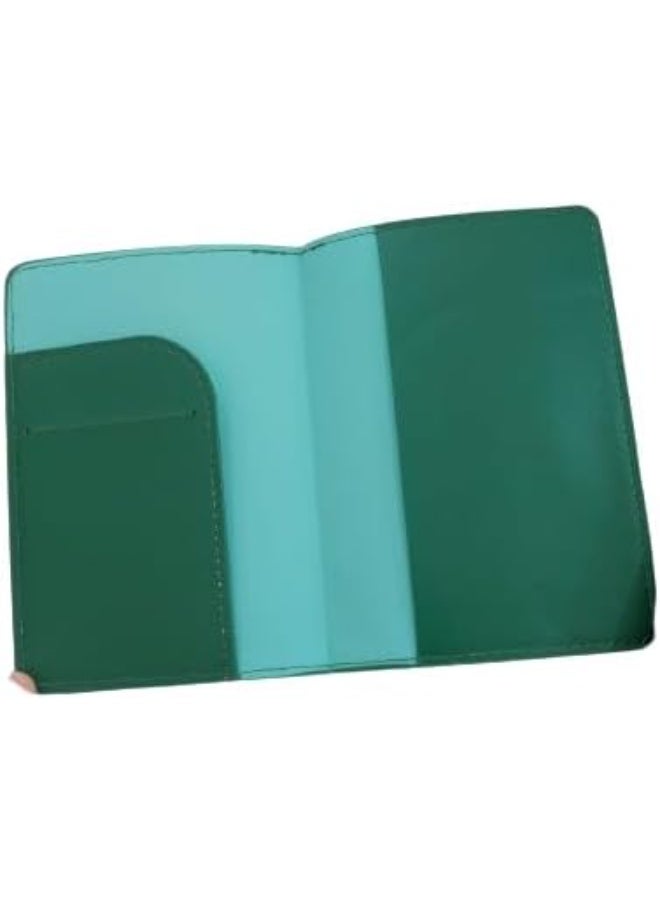 my souq store :Premium PU Leather Passport Holder with Airplane & Map Pattern - Green - Image 2