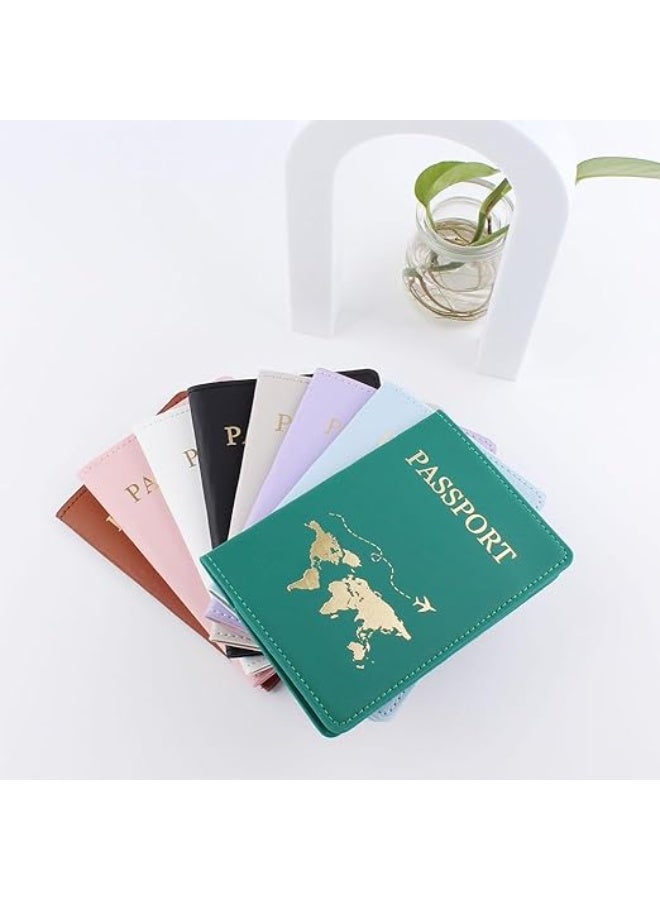 my souq store :Premium PU Leather Passport Holder with Airplane & Map Pattern - Green - Image 4