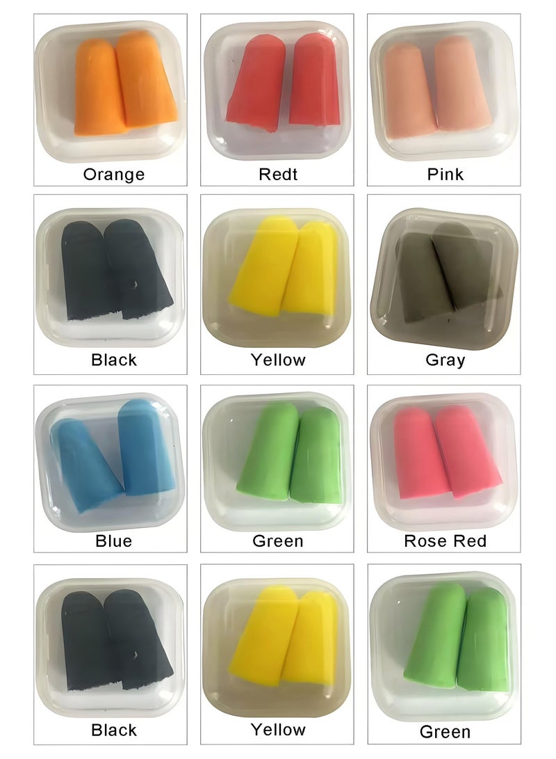Generic 12 Pairs of Earplugs - 9 Colors, Ultra-Soft Reusable Noise-Reducing Earplugs for Sleeping, Swimming, and Travel - Individually Packaged, Slow Rebound, Washable, Superior Noise Reduction  - Image 2