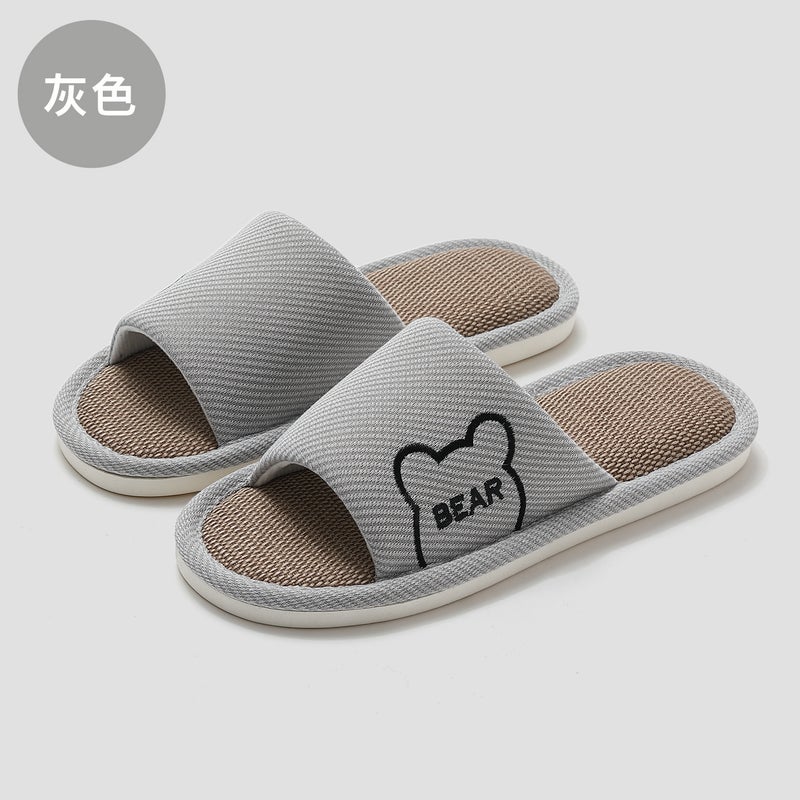Large Size Linen Slippers for Men's Home Spring & Fall Seasons Cotton and Linen Home Household Silent Indoor Fabric Slippers for Women - Image 1
