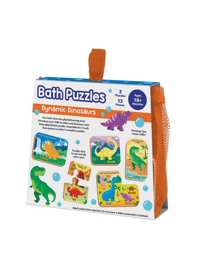 Peaceable Kingdom - Dynamic Dinosaurs Bath Puzzles Bath Toys For Toddlers Foam Bath Puzzles For Kids Ages 18 Months+ Boost Fine Motor Skills (17 Pieces 5 Puzzles) - Image 1