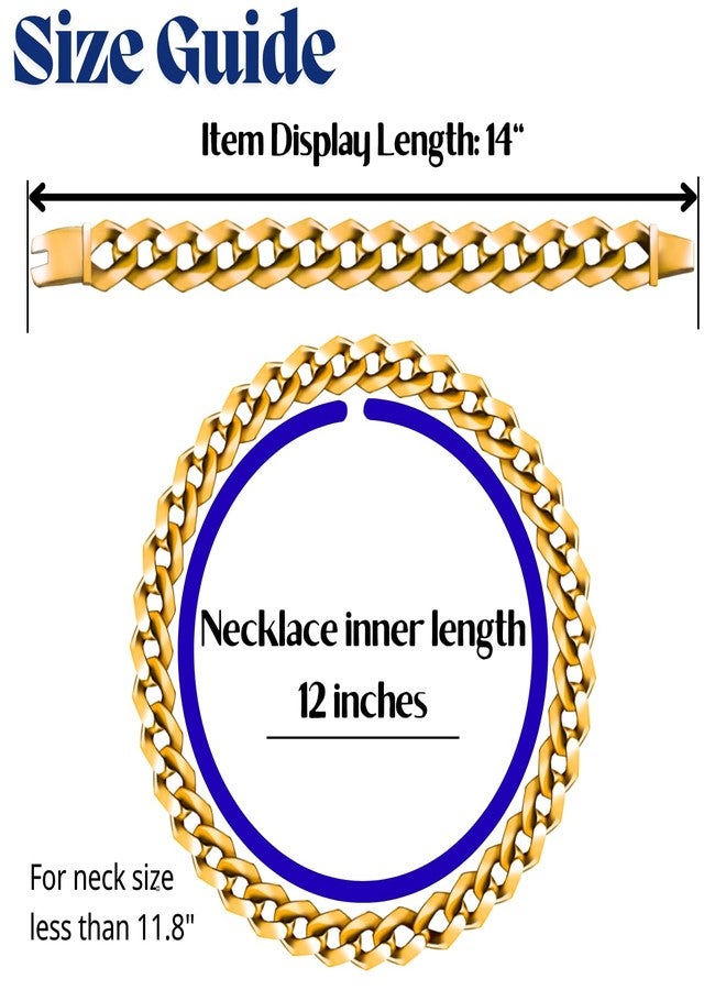 Halukakah Gold Chains for Boys - TYCOON JUNIOR - Kid's 14MM Diamond Cuban Link Chain,18k Real Gold Plated Necklace 14",Prong Set Lab Diamonds,Fits Ages 8-16 Y/O. Comes with Giftbox - Image 2