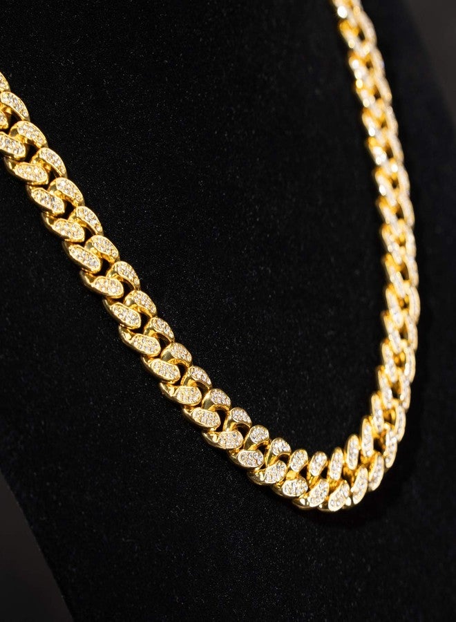 Halukakah Gold Chains for Boys - TYCOON JUNIOR - Kid's 14MM Diamond Cuban Link Chain,18k Real Gold Plated Necklace 14",Prong Set Lab Diamonds,Fits Ages 8-16 Y/O. Comes with Giftbox - Image 5