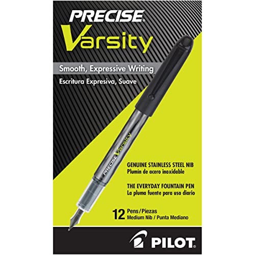 Pilot, Precise Varsity Pre-Filled Fountain Pens, Medium Point 1 MM Stainless Steel Nib, Purple, 12-Pack - Image 4