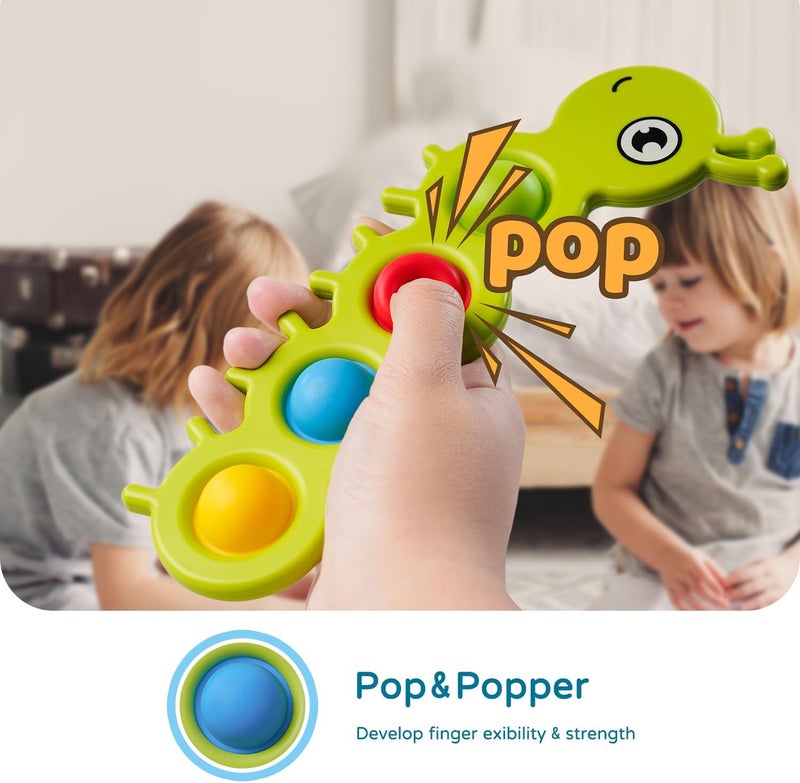 LiKee Fidget Popper Sensory Baby Toys for 10+ Months, Christmas Stocking Stuffers Push and Popping Busy Board, Montessori Toys for 1+ Years Old, Airplane Car Travel Toy for Toddlers 1-3 Stress Relief - Image 3