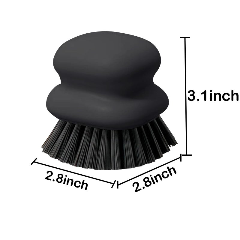 CD HOME Dish Brush with Handle, Kitchen Scrub Brushes for Cleaning, Dish Scrubber with Nylon bristles for Sink, Pots, Pans(1Pack Black Nylon bristles) - Image 4