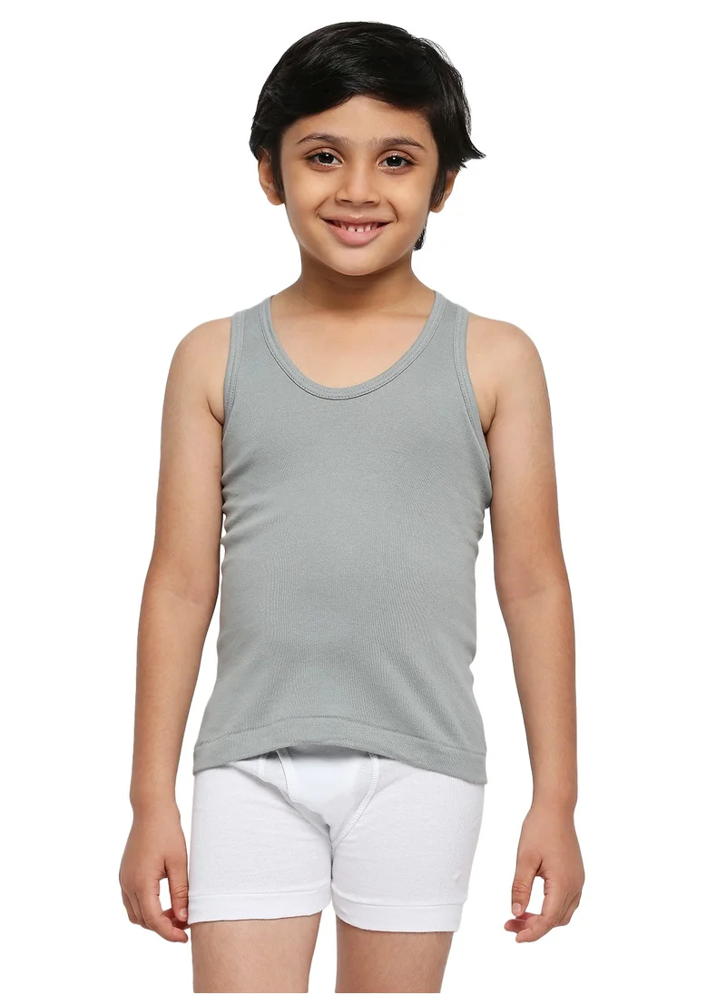 BYC BOY'S COTTON VEST (PACK OF 3) - DARK GREY