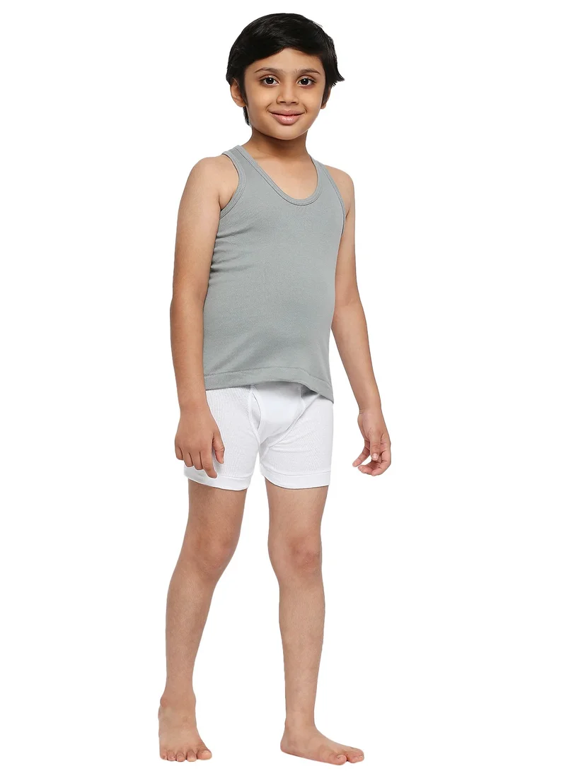 BYC BOY'S COTTON VEST (PACK OF 3) - DARK GREY