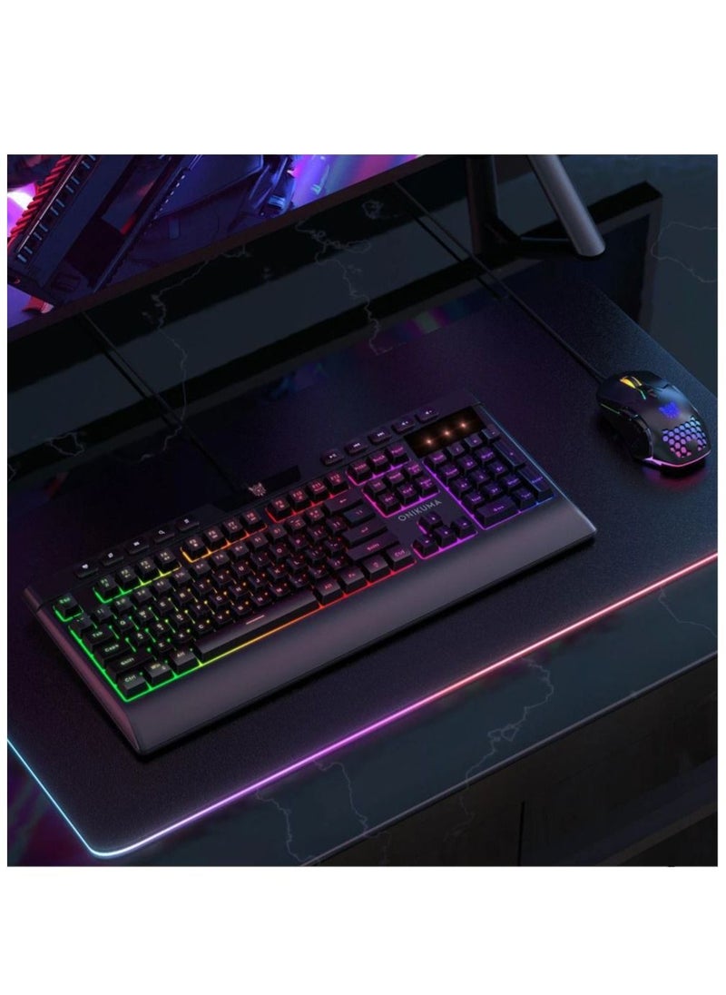 onikuma - Onikuma G21+CW902 Membrane Keyboard Mouse Set Black - Image 1